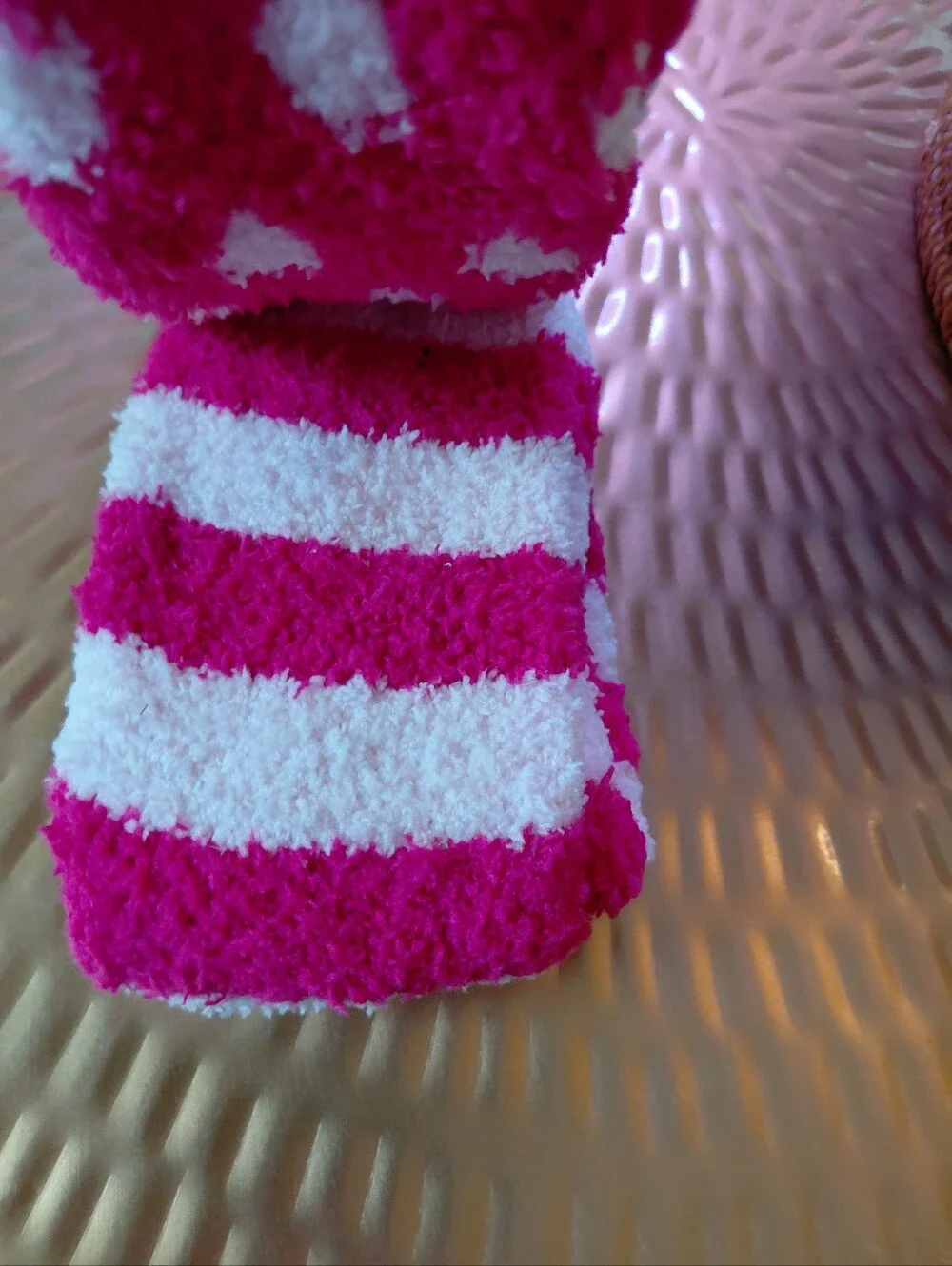 Fuzzy Socks 4 Pair Pink White Brown Red Dog Bunny NWT